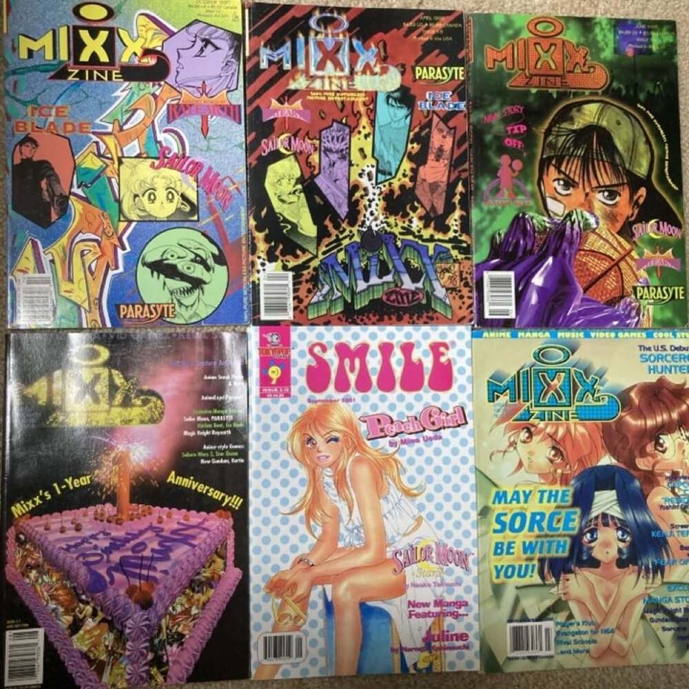 Vintage 90s Mixx Zine and Smile Manga Magazines Bundle of 6 Sailor Moon